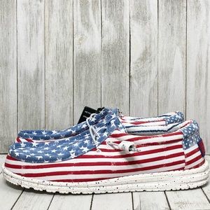 HEY DUDE Men’s Wally Stars N Stripes Wallabee Shoes